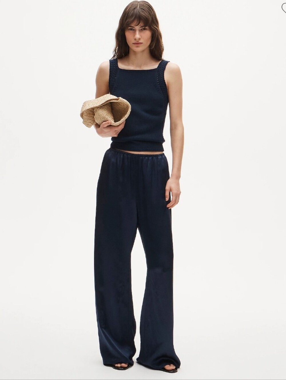 J Crew Petite Cosmo pant in luster charmeuse CN714 Size S Petite NWT Navy